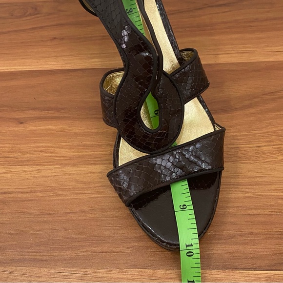 COACH “Ivanah” Python Leather Chestnut Brown High Heels Sandals Size 7.5B - Picture 13 of 16